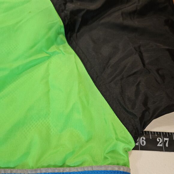 Vtg 90s Reebok Windbreaker Mens L Track Jacket Neon Colorblock Zip Up Pockets - Picture 9 of 10